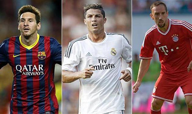 ريبيري ورونالدو وميسي 